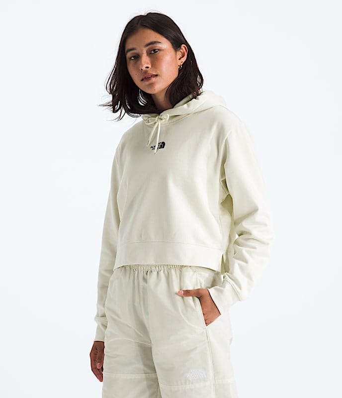 The North Face Women's Essential Cropped Hoodie White Dune