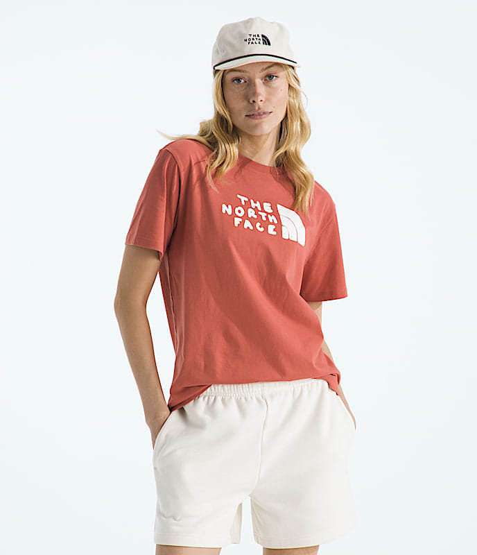 The North Face Women Evolution Sketch Logo Half Dome Short - Sleeve TeeGraphic TNF Black Slate Moss Mars Dust