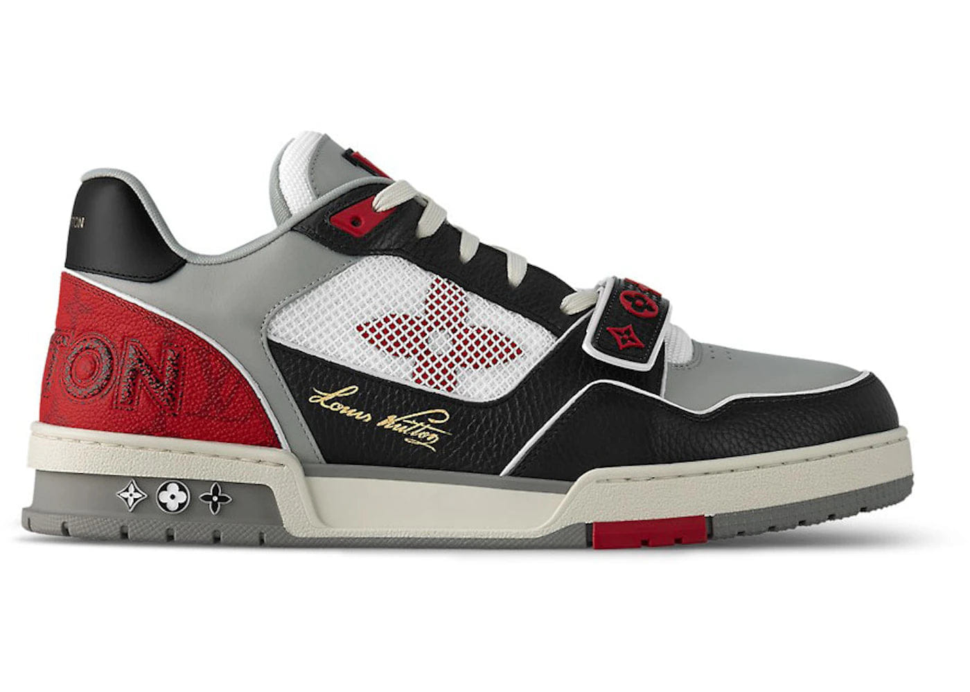 Louis Vuitton Lv Trainer Red Grey Black