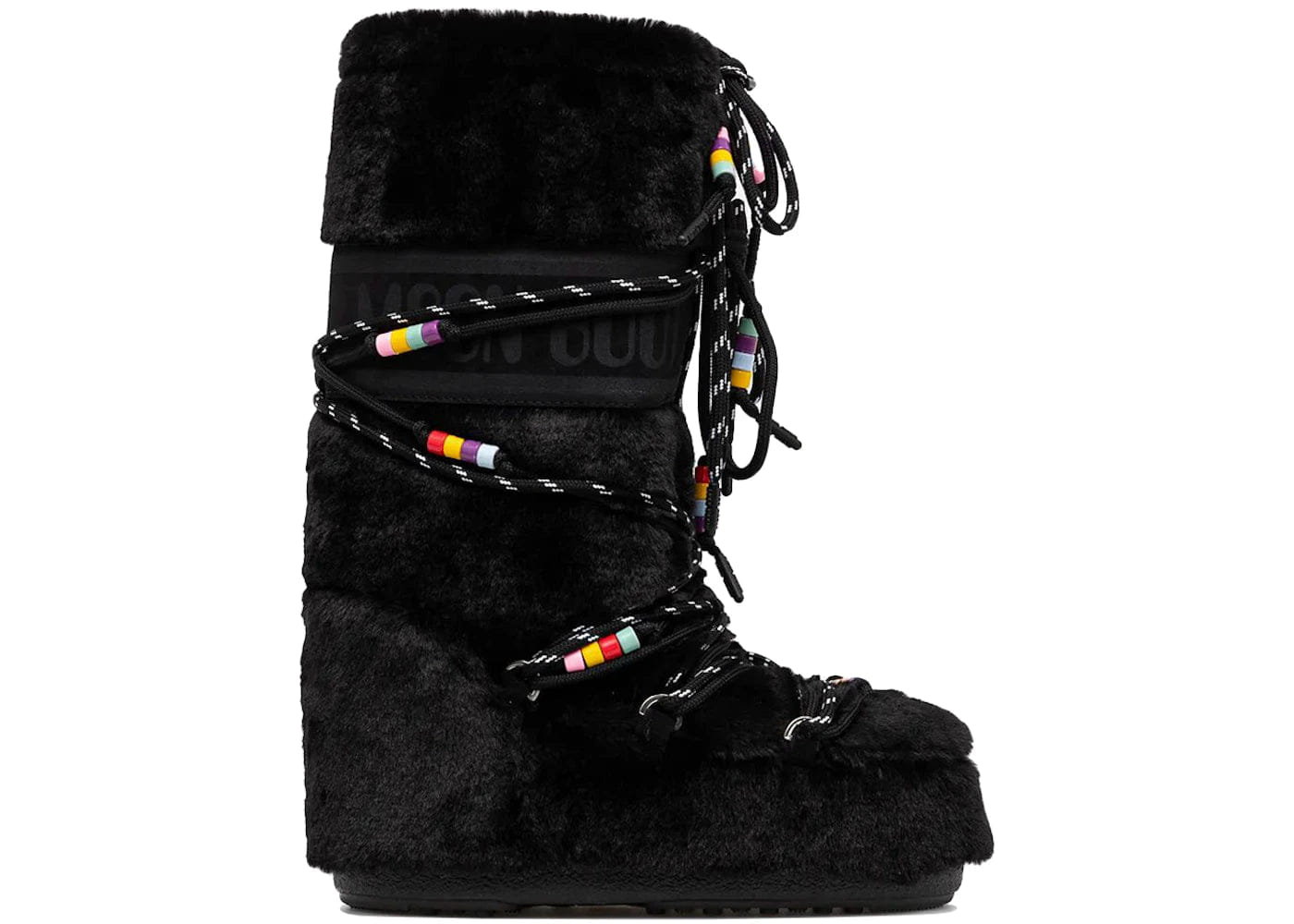 Moon Boot Icon Faux-Fur Boot Black Beads