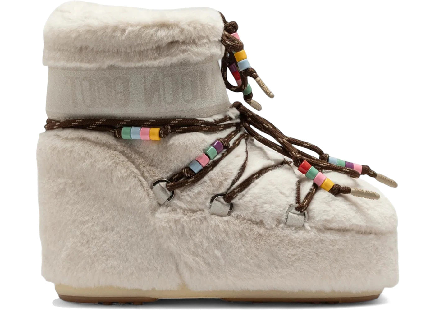 Moon Boot Icon Faux-Fur Low Boot Cream Beads