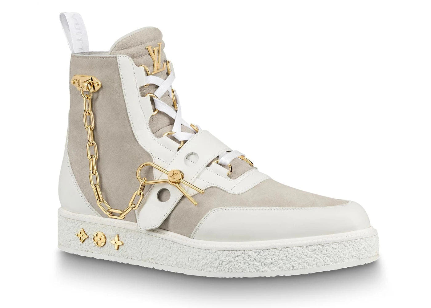 Louis Vuitton Creeper Ankle Boot White Beige