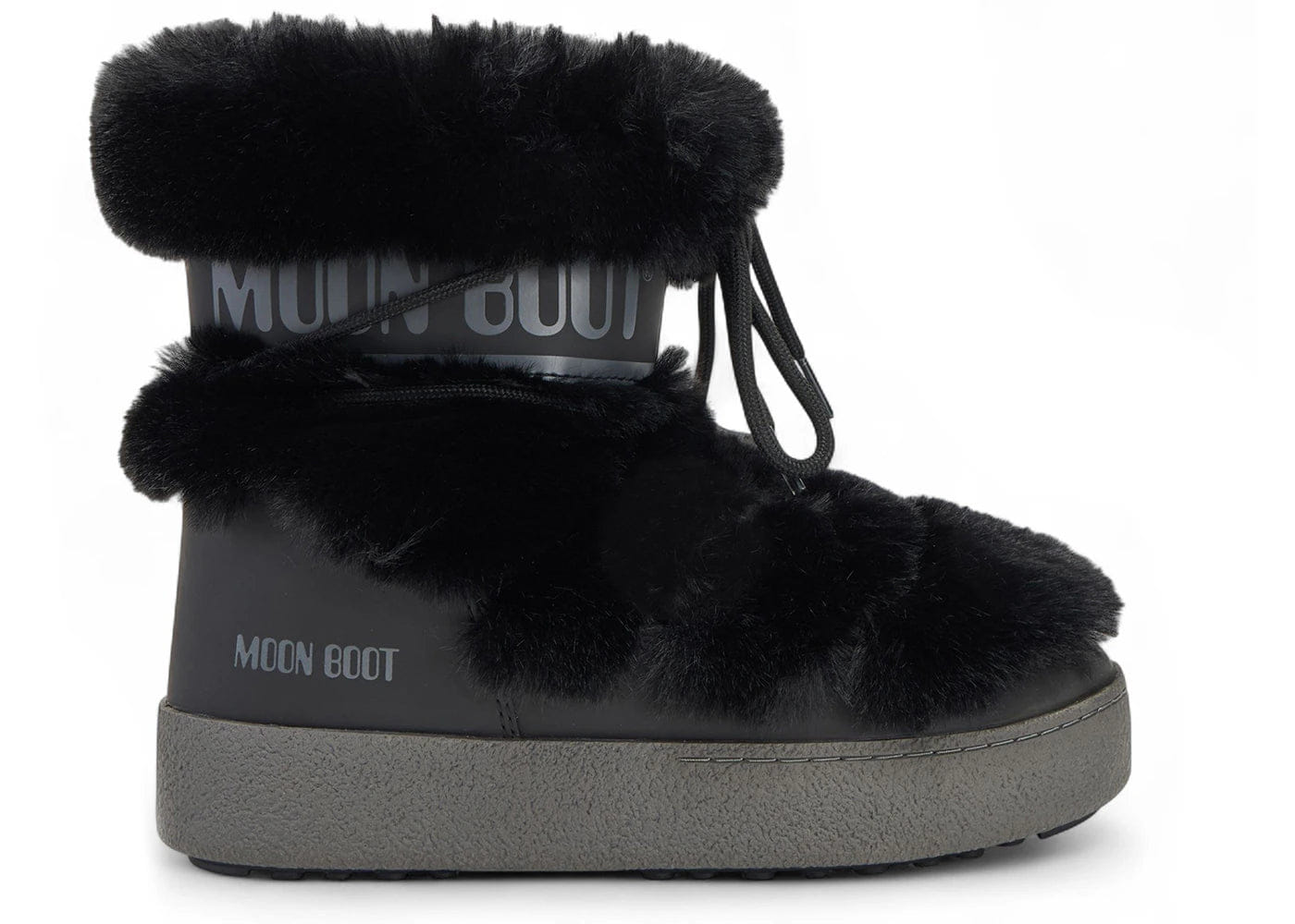 Moon Boot Ltrack Faux Fur Wp Black Womens