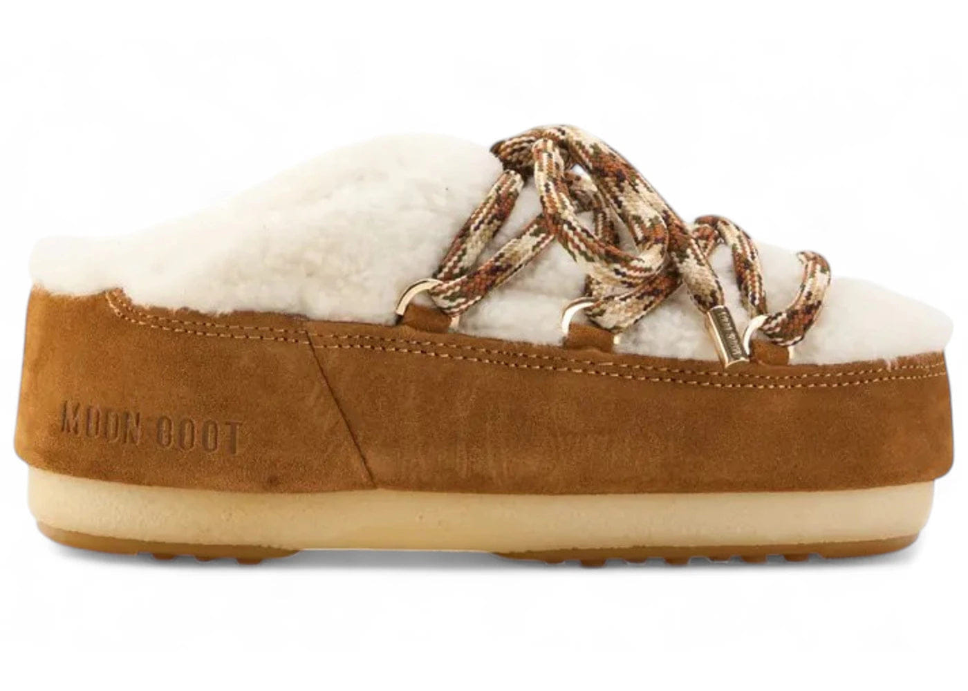 Moon Boot Mule Shearling Whisky Off White Womens