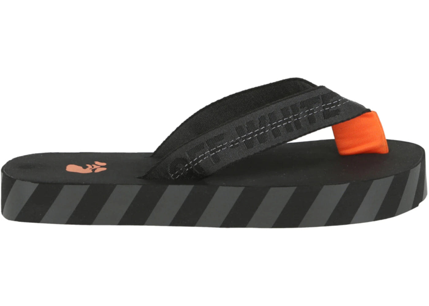 Off-White Industrial Belt Flip Flop Black Orange