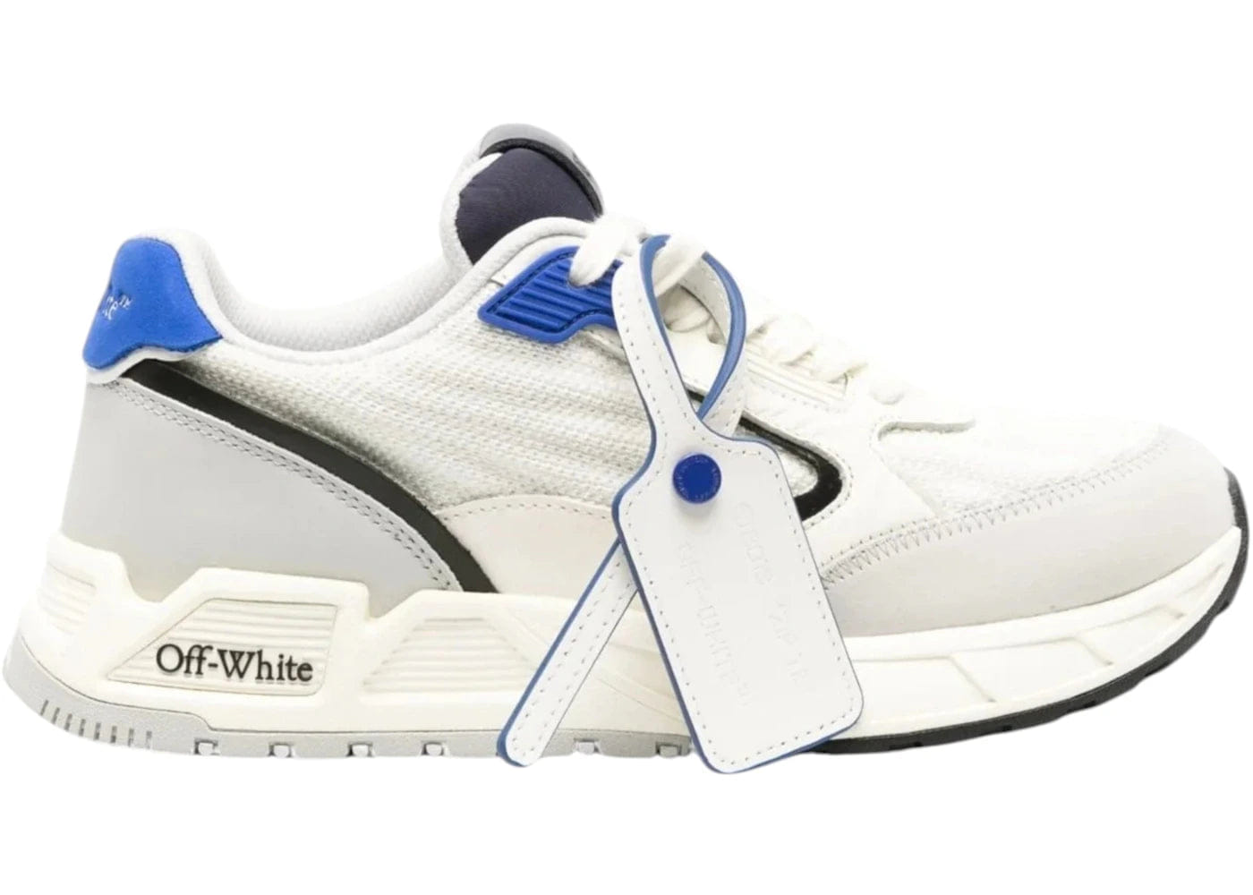 Off-White Kick Off Lace Up White Grey Blue Womens