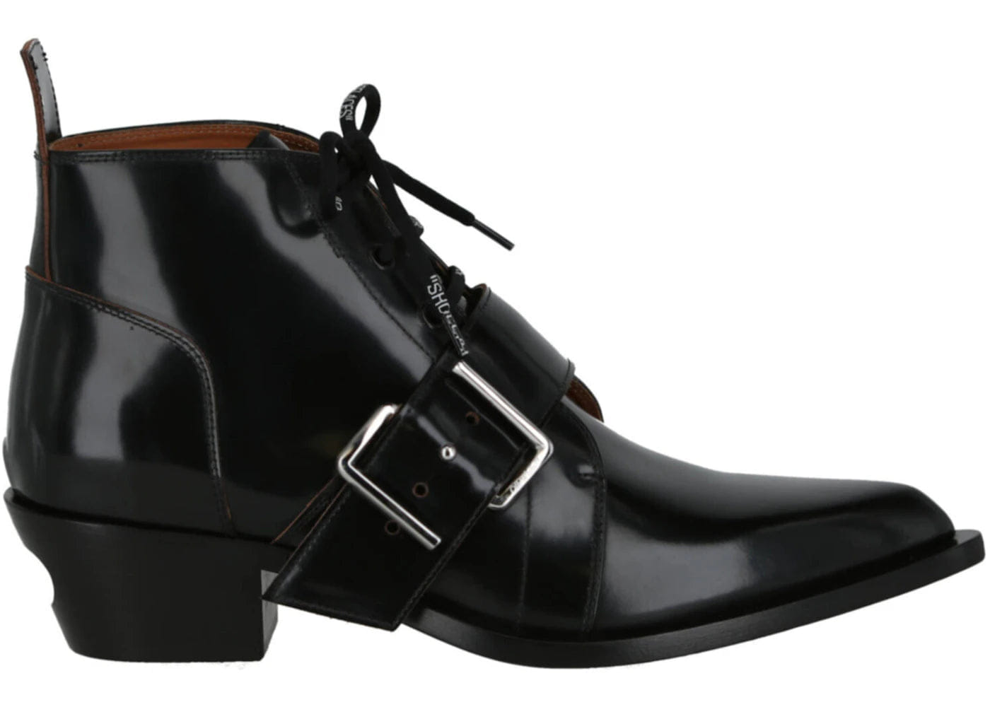 Off-White Leather Ankle Boot Black