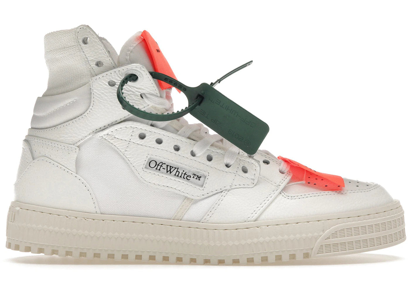 Off-White Off Court 3.0 Leather White White Orange Bold Medial Logo