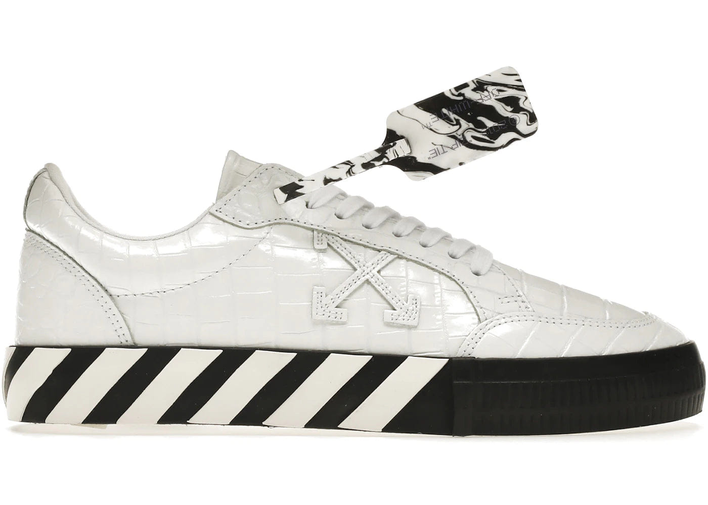 Off-White Vulc Low Croco Leather White Black