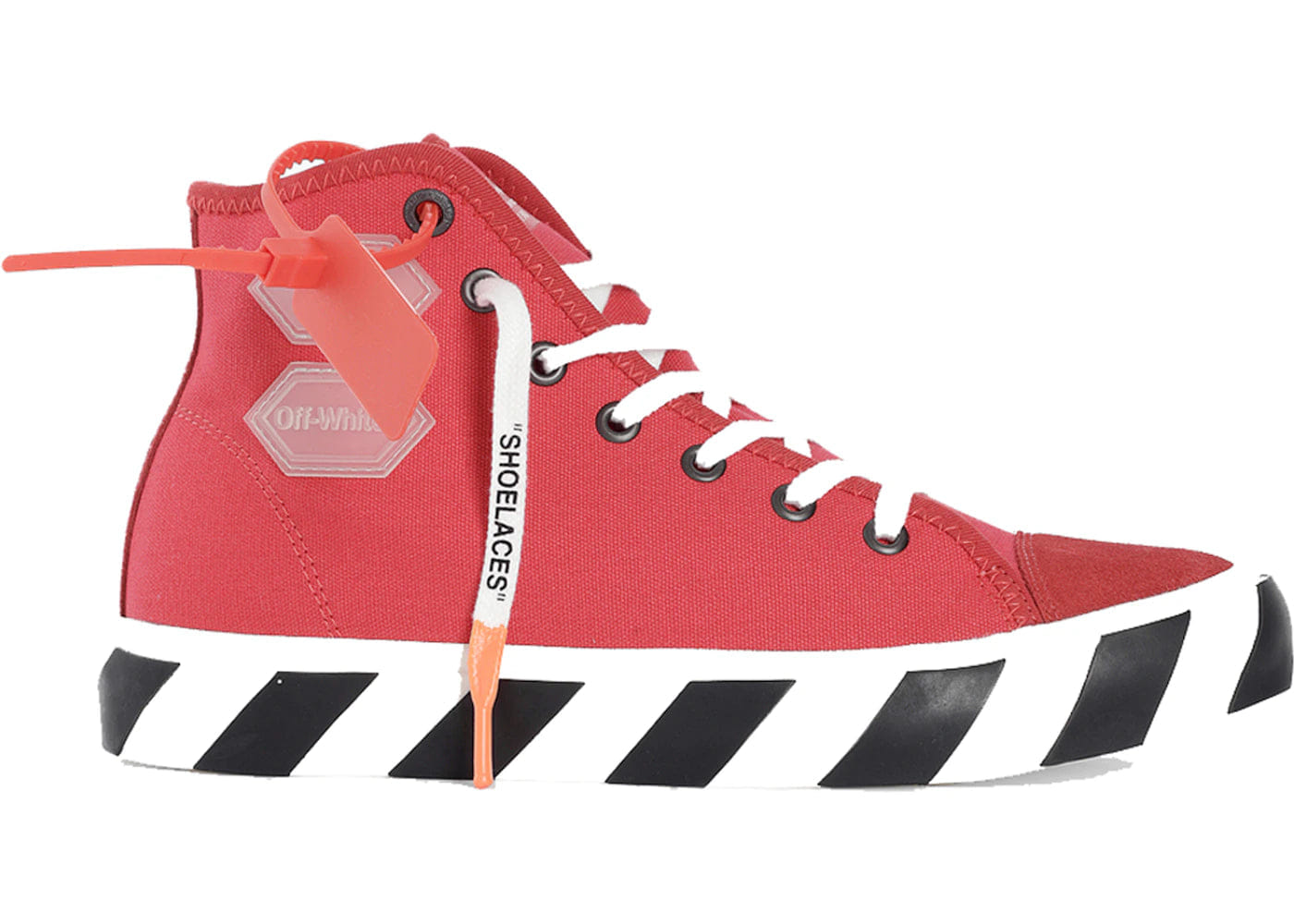 Off-White Vulcanized Hi Striped Red