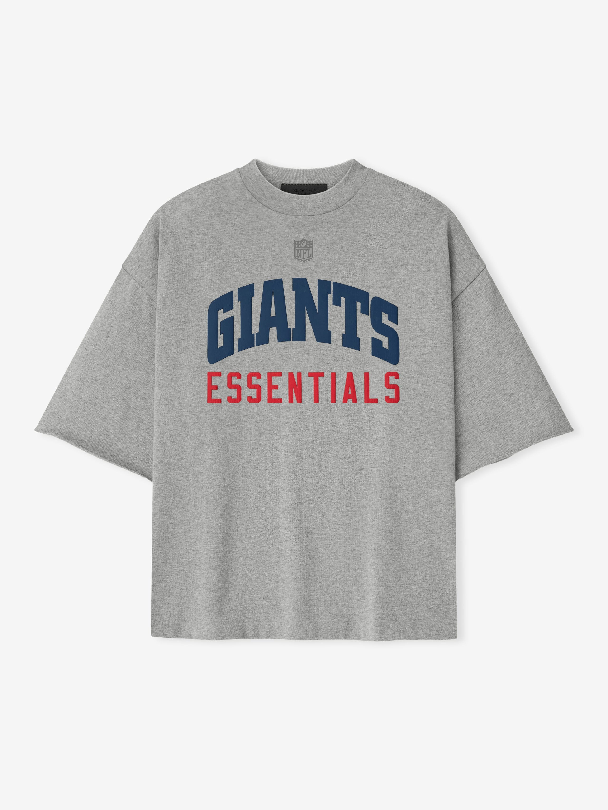 Essentials Giants 90S 3/4 Sleeve Football T-Shirt Concrete Heather