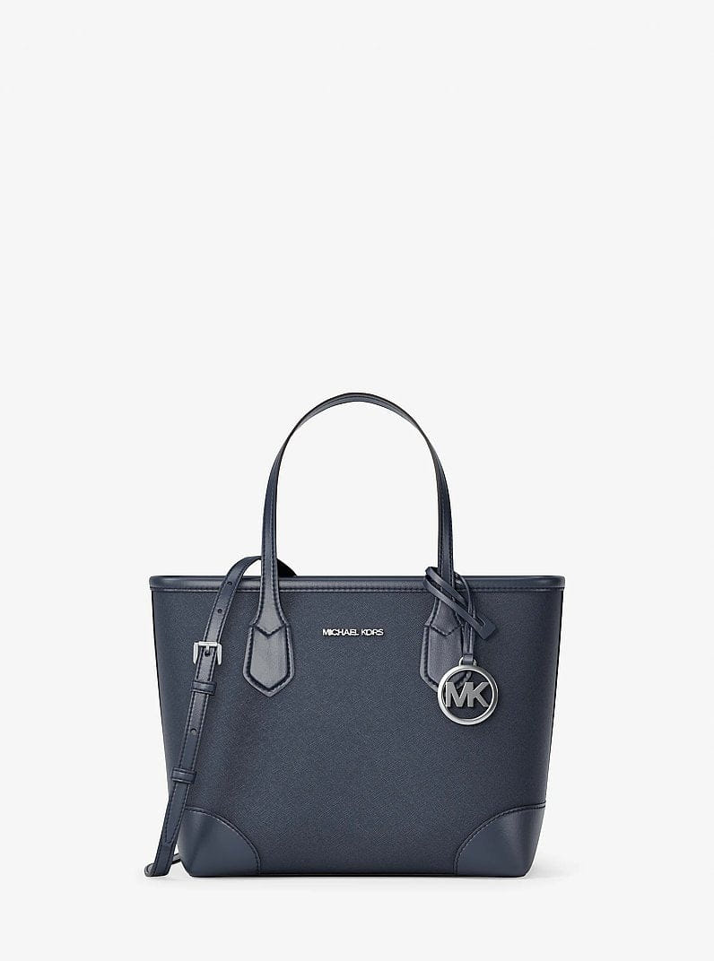Michael Kors Eva Extra - Small Saffiano Leather Convertible Tote Bag Navy