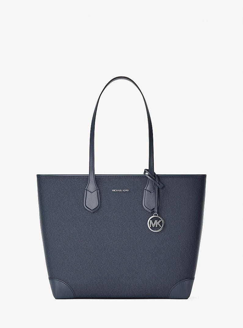 Michael Kors Eva Large Saffiano Leather Tote Bag Navy