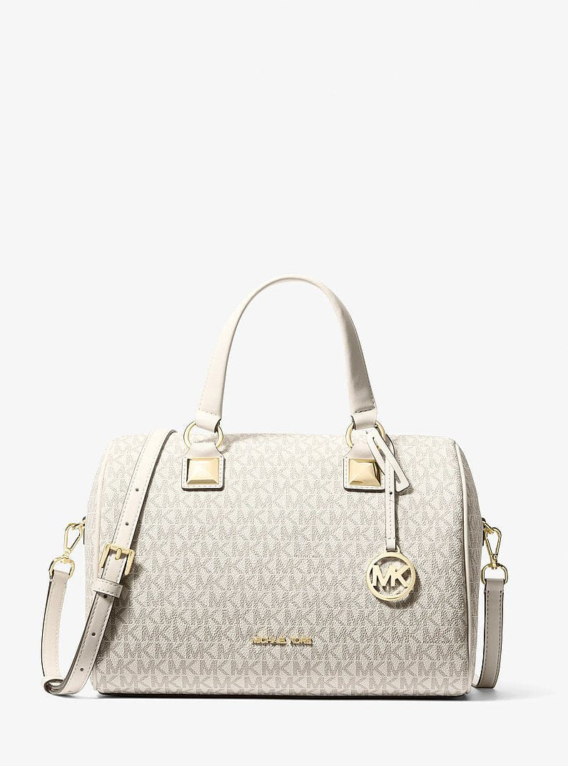 Michael Kors Grayson Medium Signature Logo Duffel Bag Lt Crm Multi