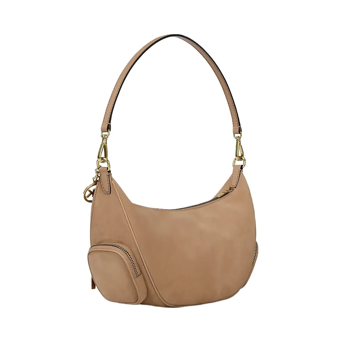 Michael Kors Merritt Medium Suede Convertible Shoulder Bag Camel