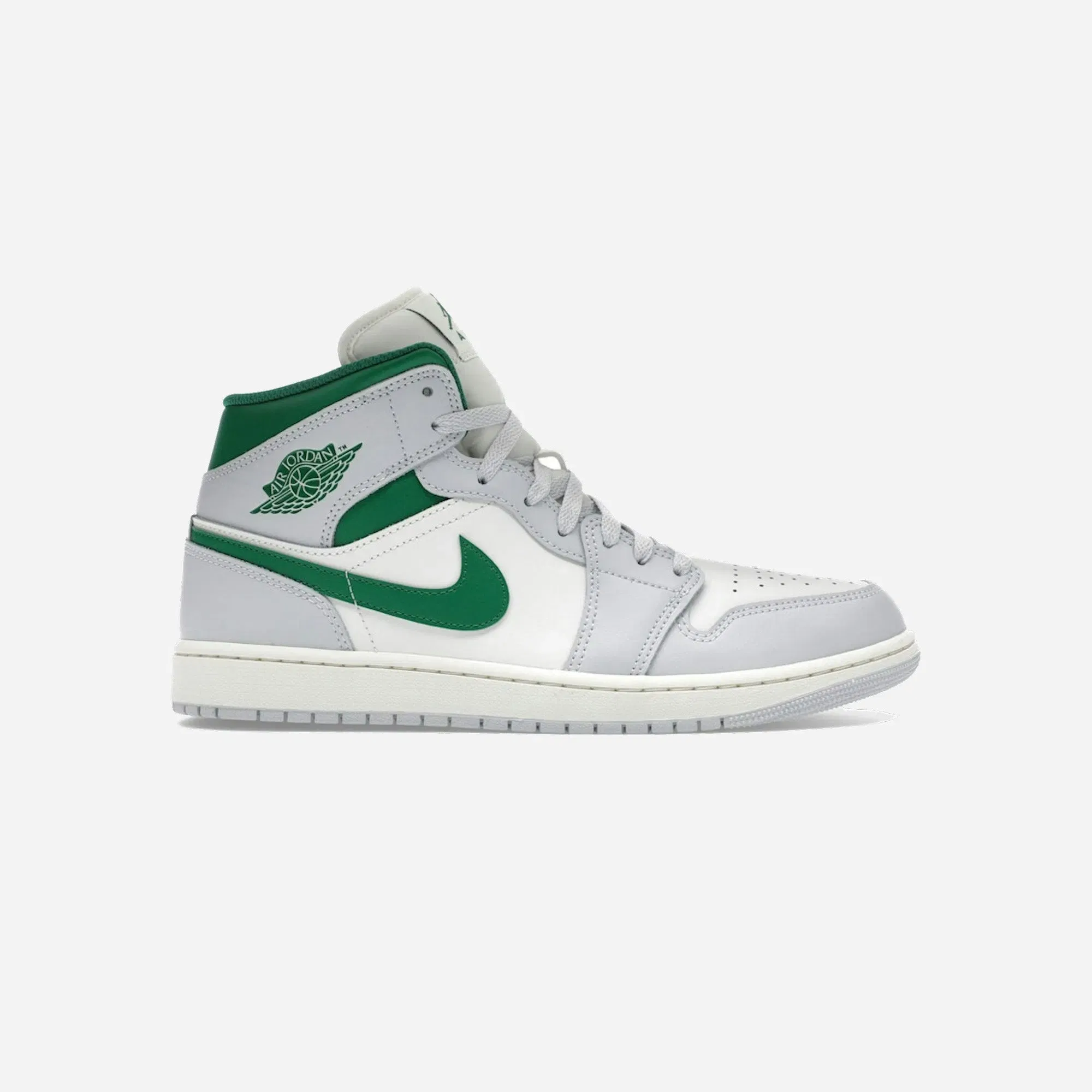 Jordan 1 Mid White Pure Platinum Pine Green