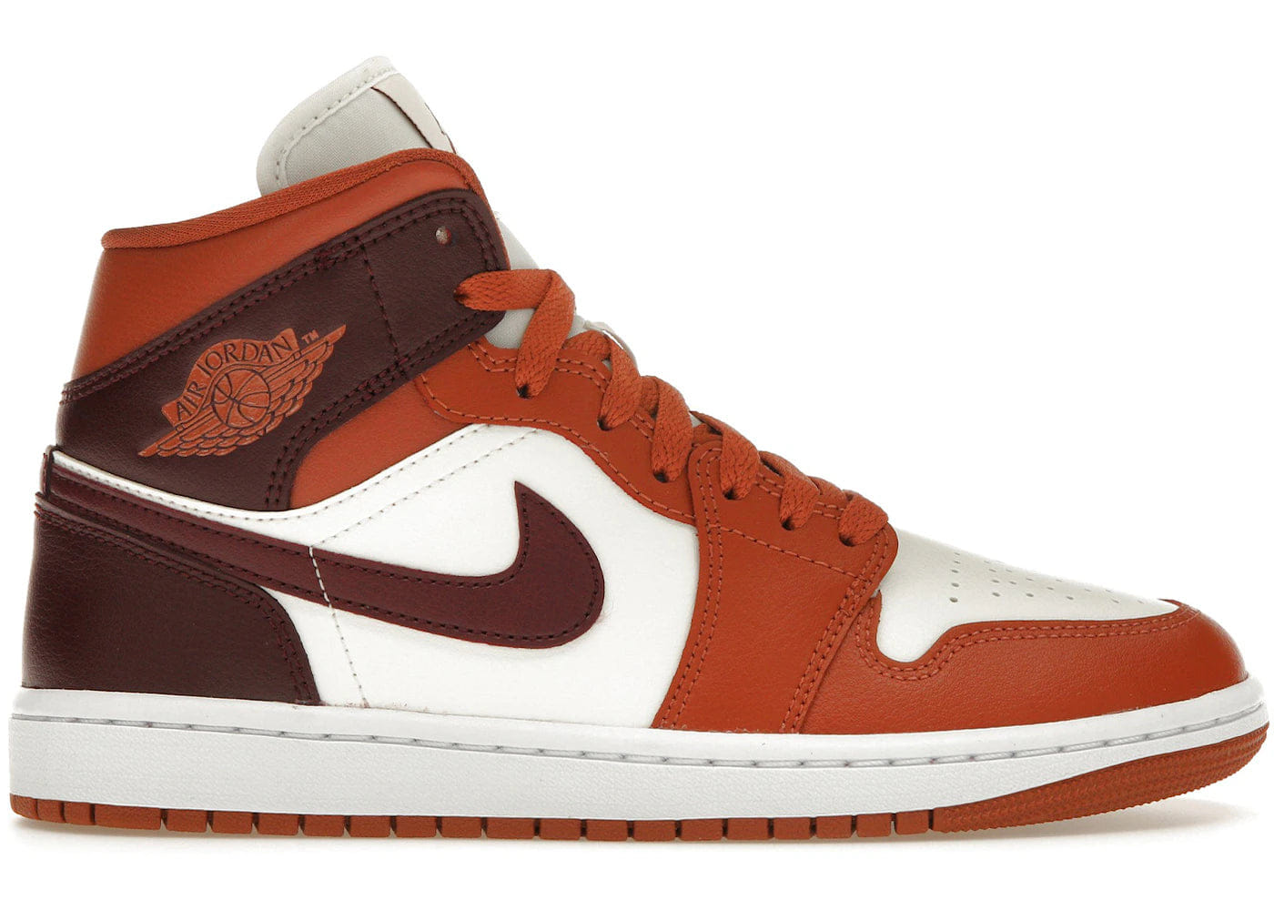 Jordan 1 Mid Dusty Peach Night Maroon Womens