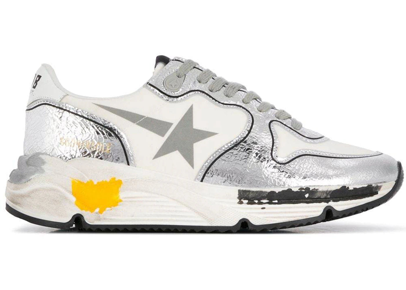 Golden Goose Running Sole Silver Womens