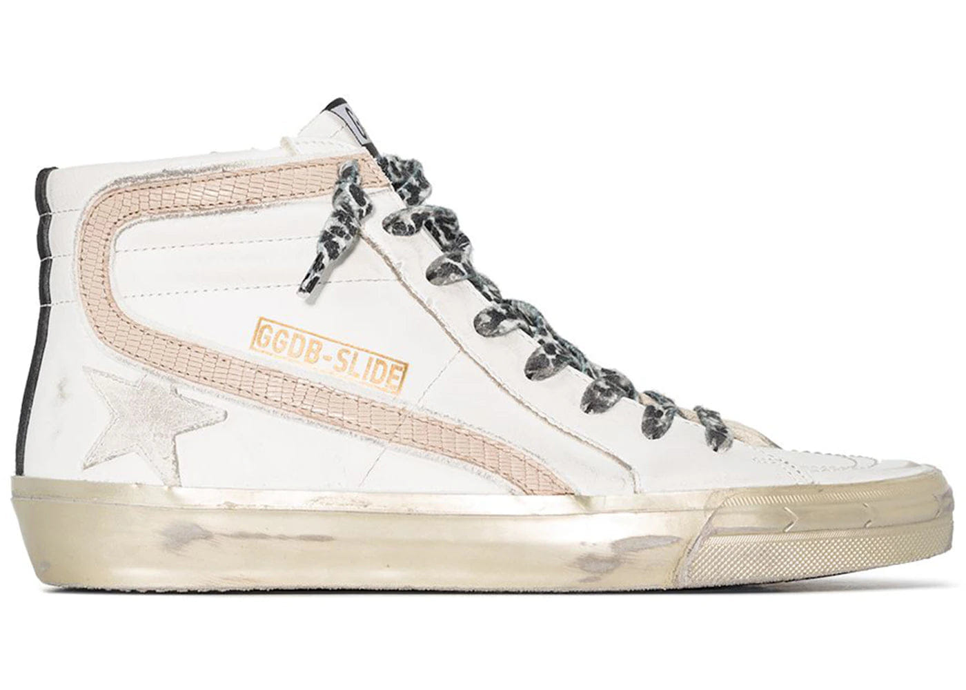 Golden Goose Slide White Black Taupe Womens