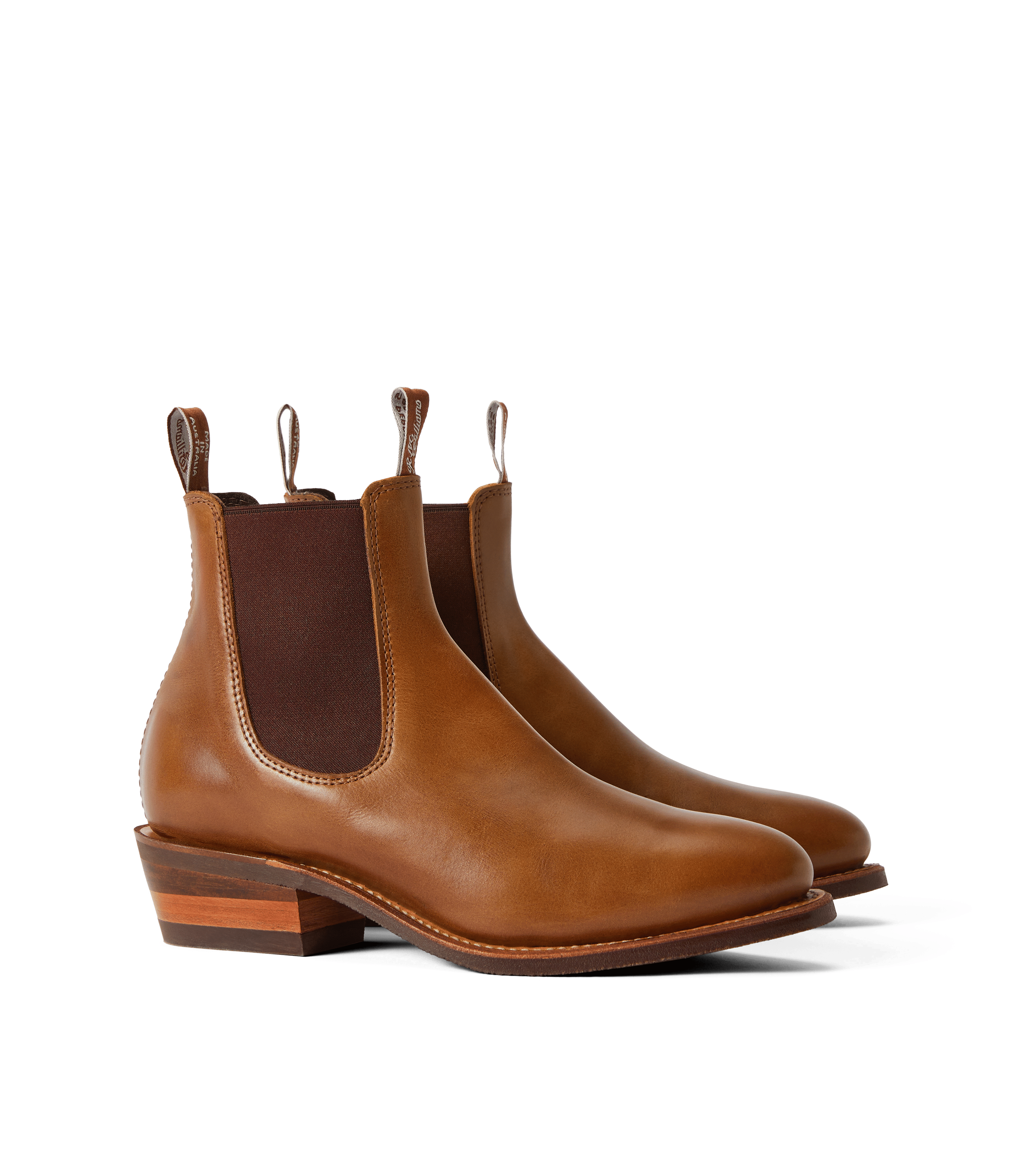 Lady Yearling boot caramel pull - up leather