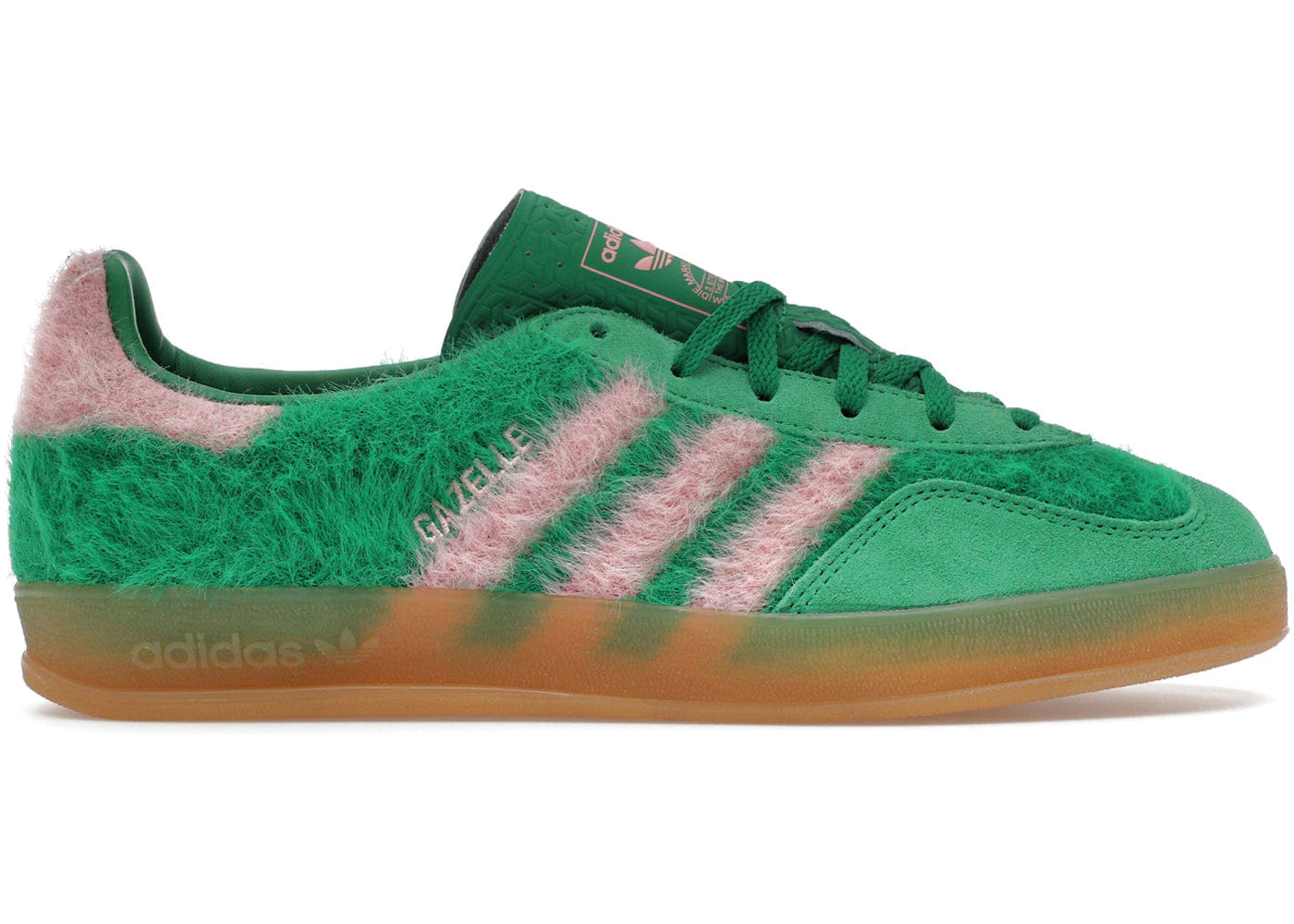 Adidas Gazelle Indoor Green Glow Pink Womens