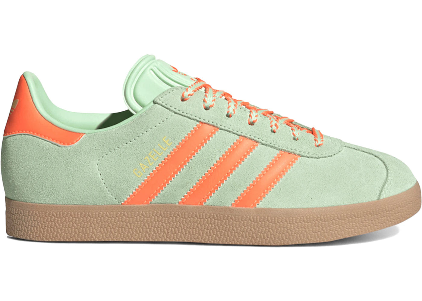 Adidas Gazelle Green Orange Gum Womens