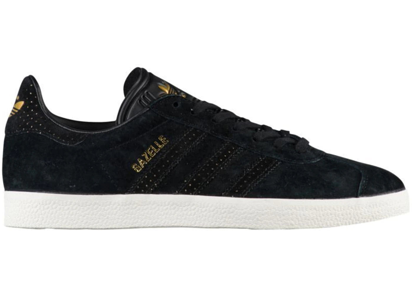 Adidas Gazelle Core Black Gold Metallic Womens