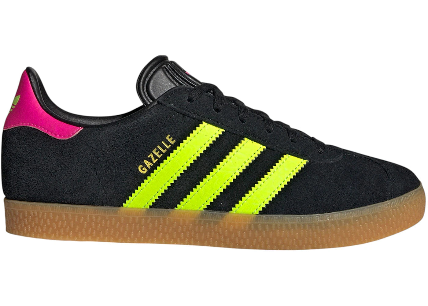 Adidas Gazelle Black Signal Green Shock Pink Gs