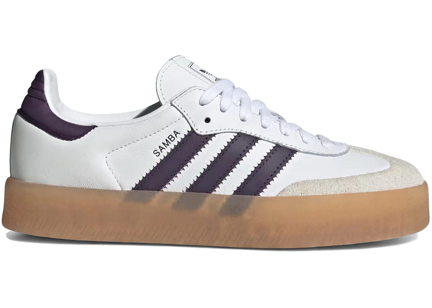 Adidas Sambae White Off White Aurora Plum Womens