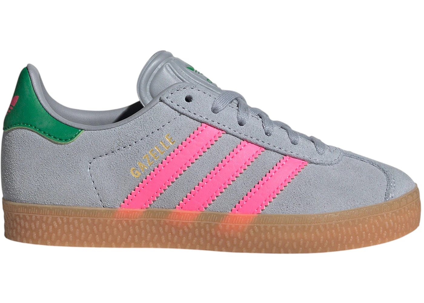 Adidas Gazelle Halo Silver Lucid Pink Green Ps