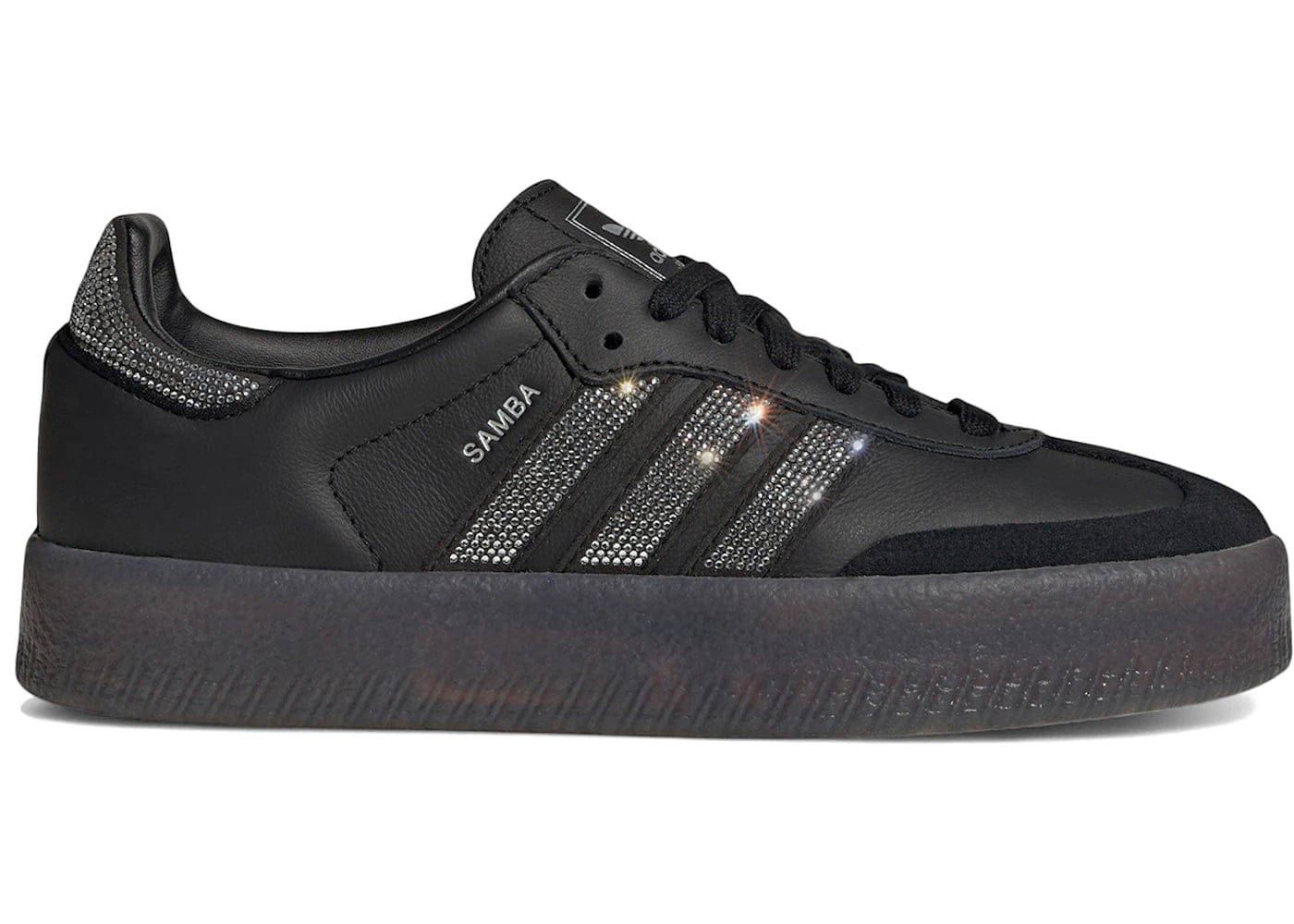 Adidas Sambae Rhinestone Black Silver Womens