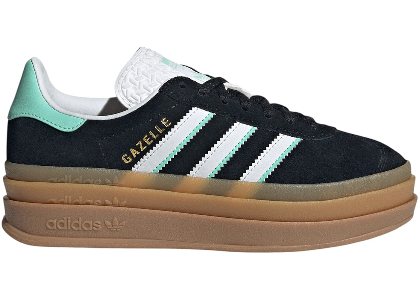 Adidas Gazelle Bold Black White Mint Gum Gs