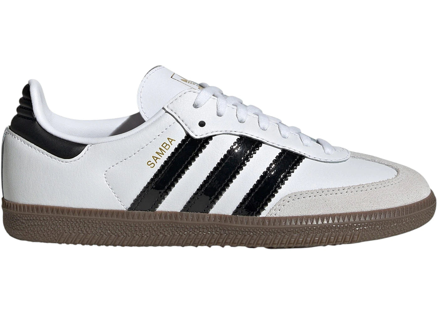 Adidas Samba Og White Black Patent Stripes Gs
