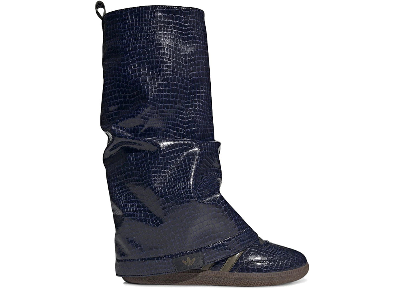 Adidas Samba Snakeskin Boot Navy Olive Womens