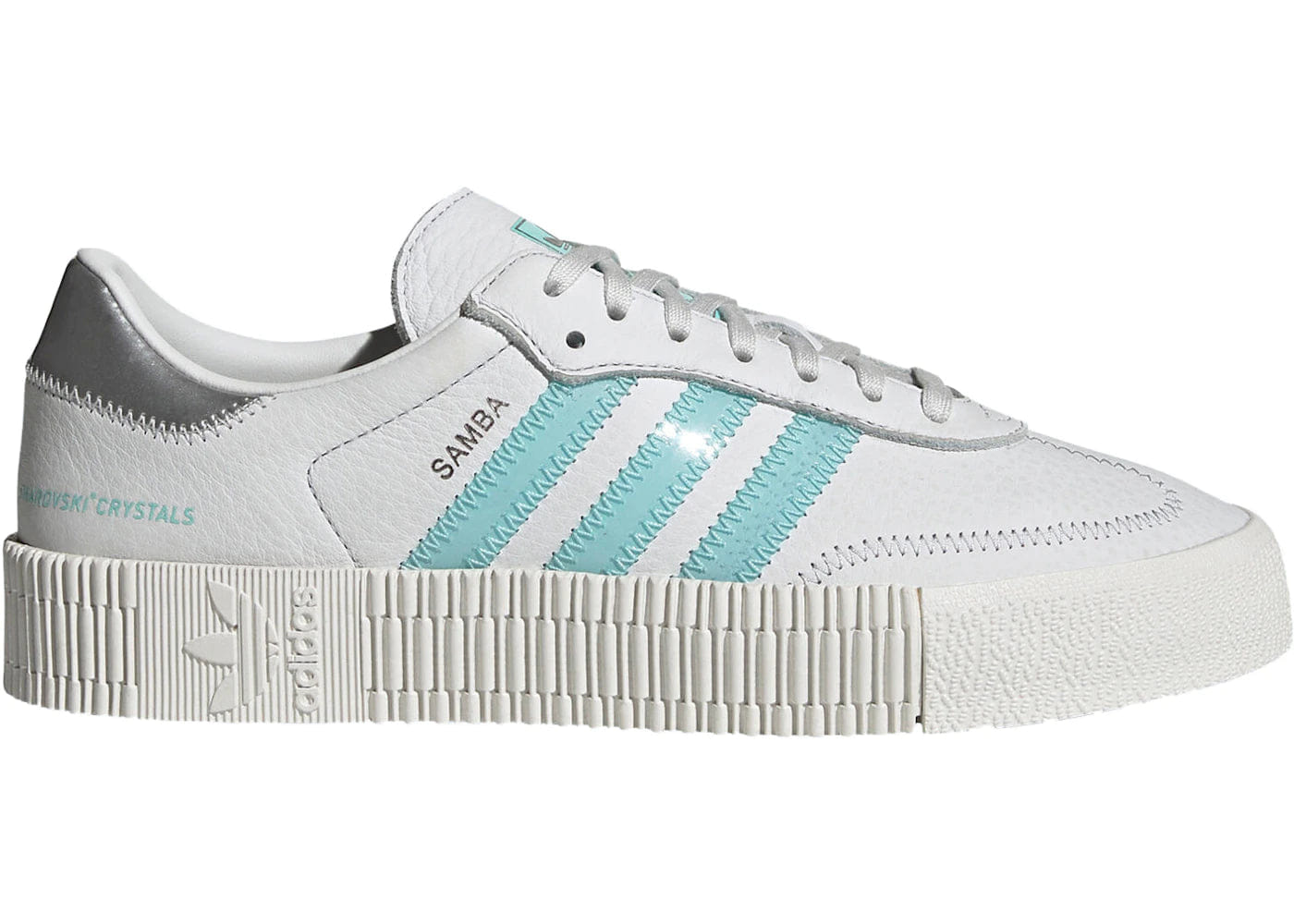 Adidas Sambarose Swarovski White Clear Aqua Womens