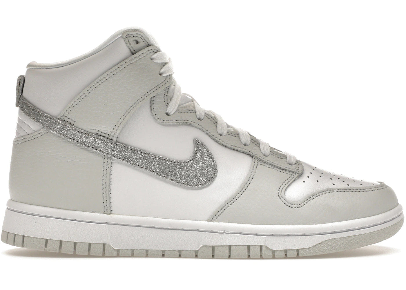 Nike Dunk High Silver Glitter Swoosh Womens