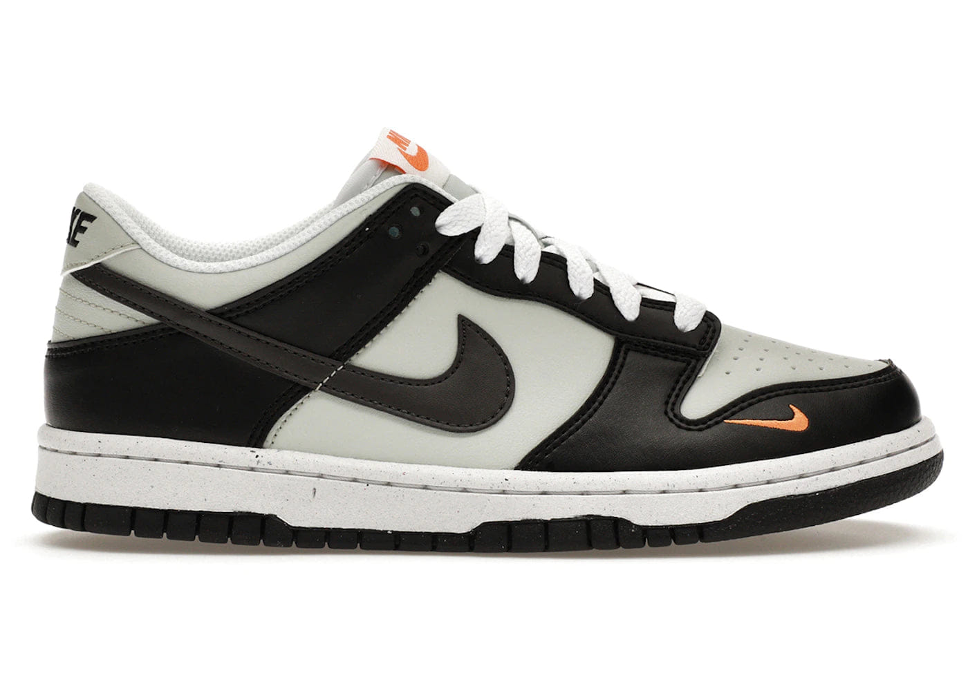 Nike Dunk Low Black Bright Mandarin Mini Swoosh Gs