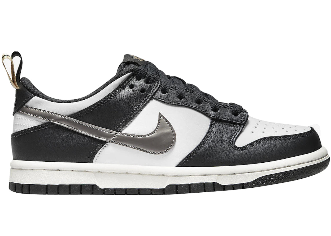 Nike Dunk Low Black White Metallic Gs