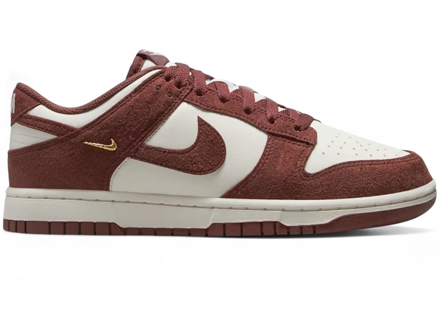 Nike Dunk Low Red Sepia Gold Mini Swoosh Womens