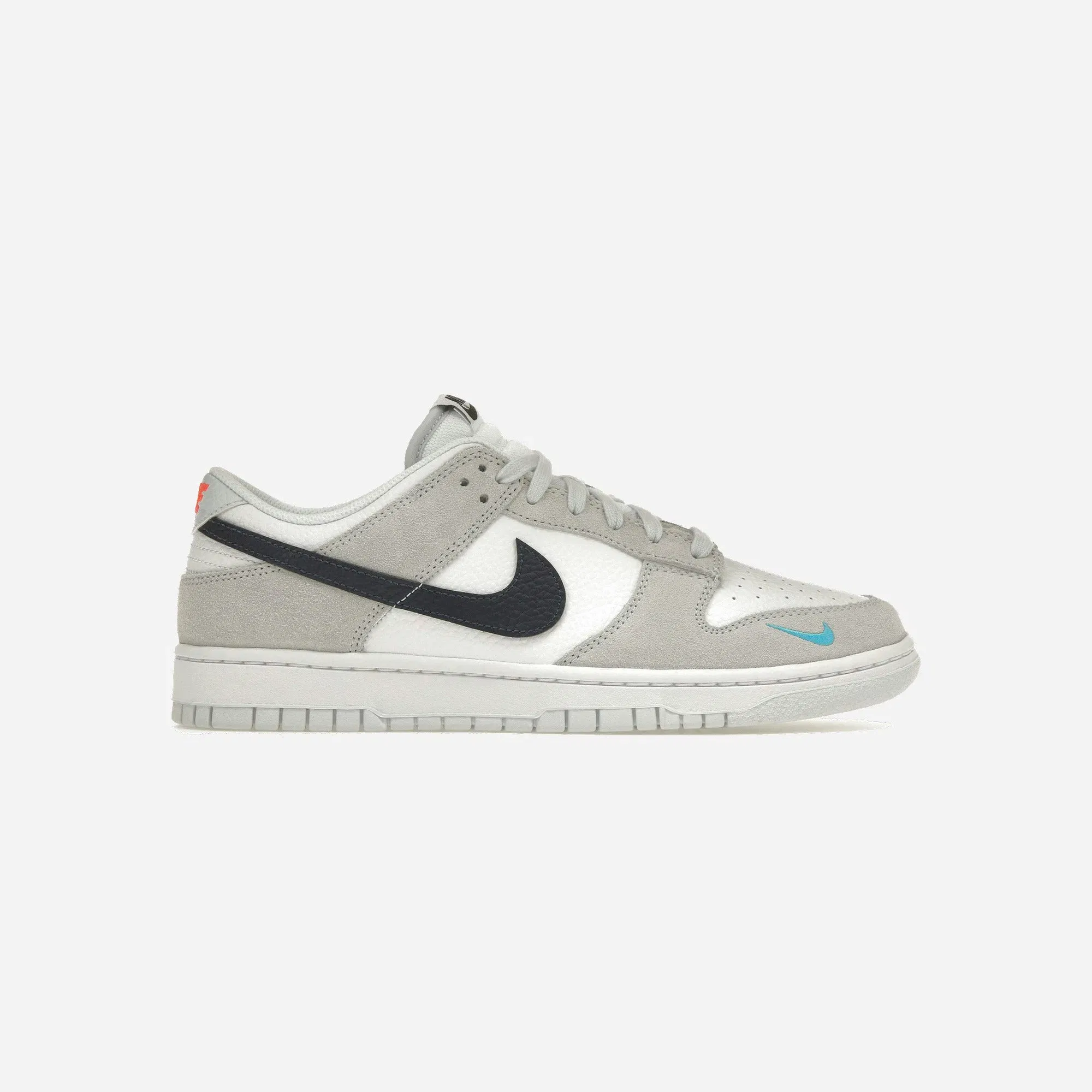 Nike Dunk Low White Grey Navy Aqua Mini Swoosh