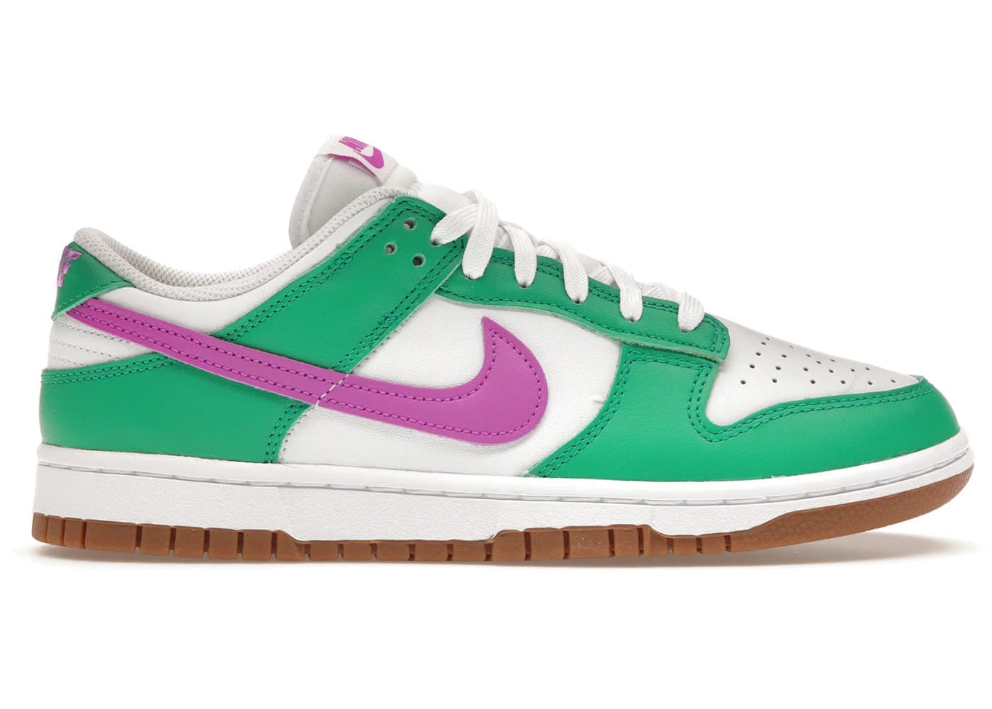 Nike Dunk Low White Stadium Green Fuchsia Womens
