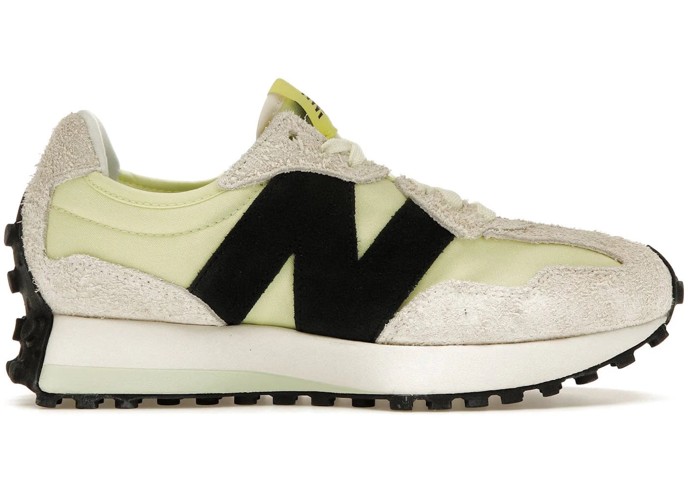 New Balance 327 White Black Grey Yellow Womens