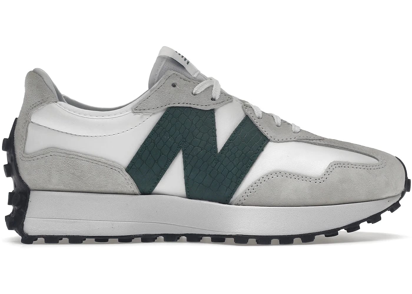 New Balance 327 White Nightwatch Green Womens