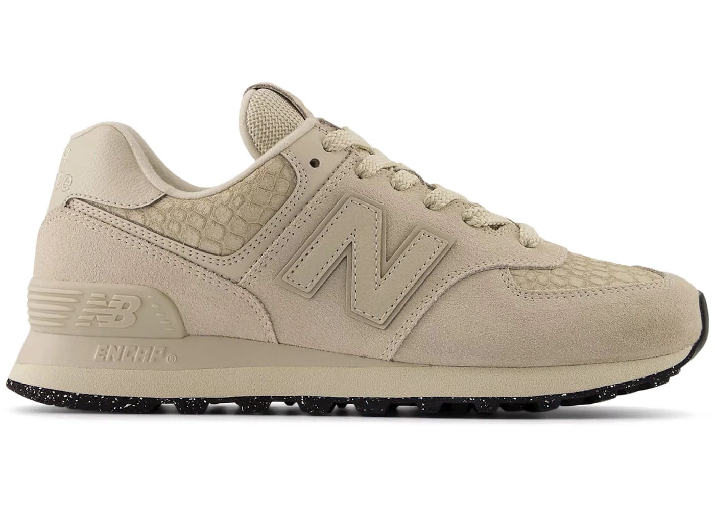 New Balance 574 White Bone Croc Womens