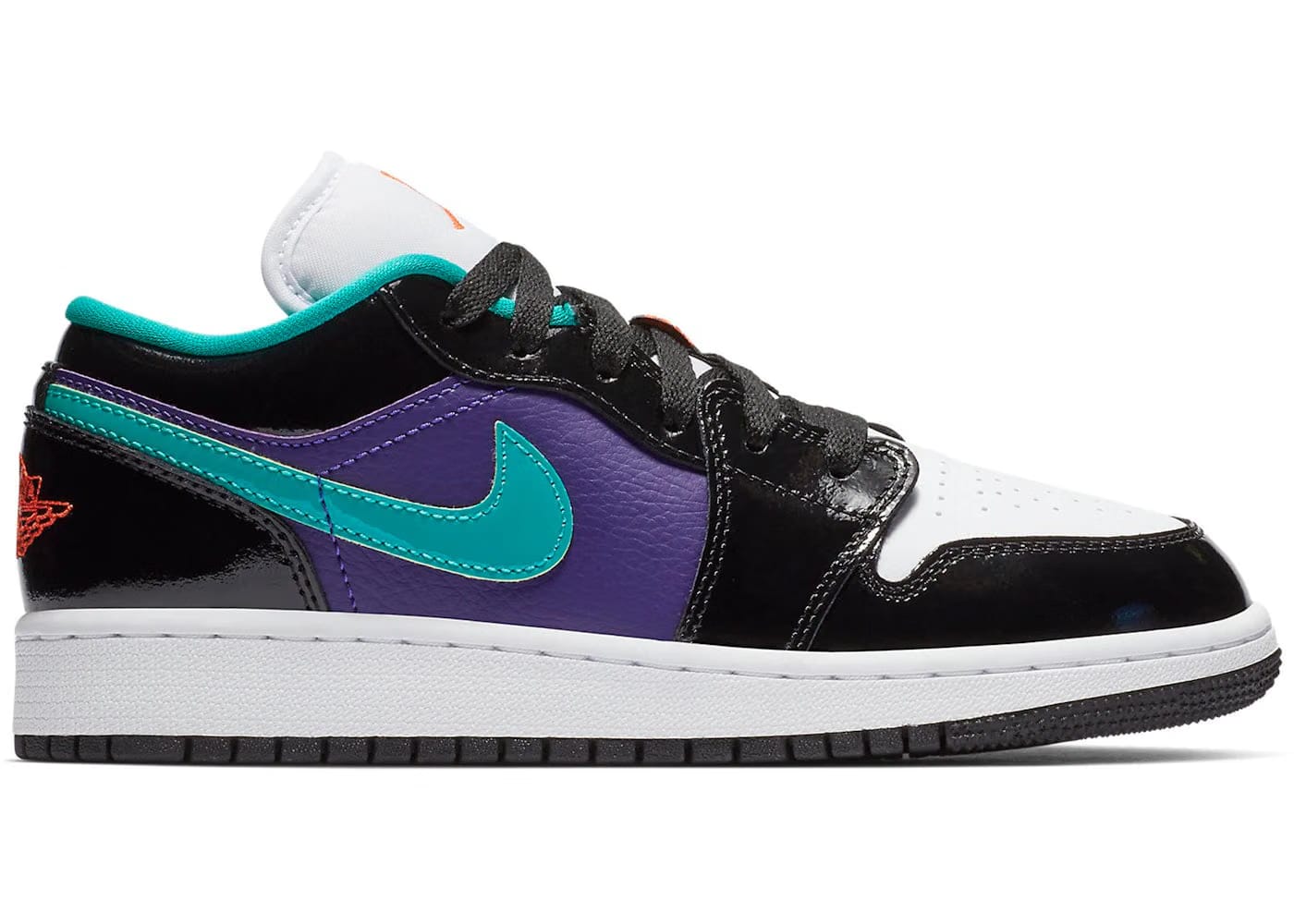 Jordan 1 Low Black Court Purple Turbo Green Gs