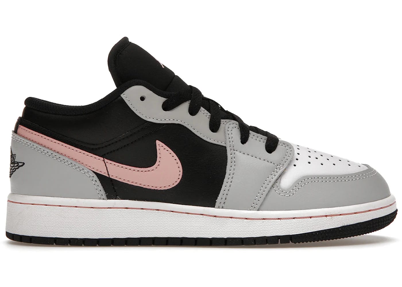 Jordan 1 Low Black Grey Pink Gs