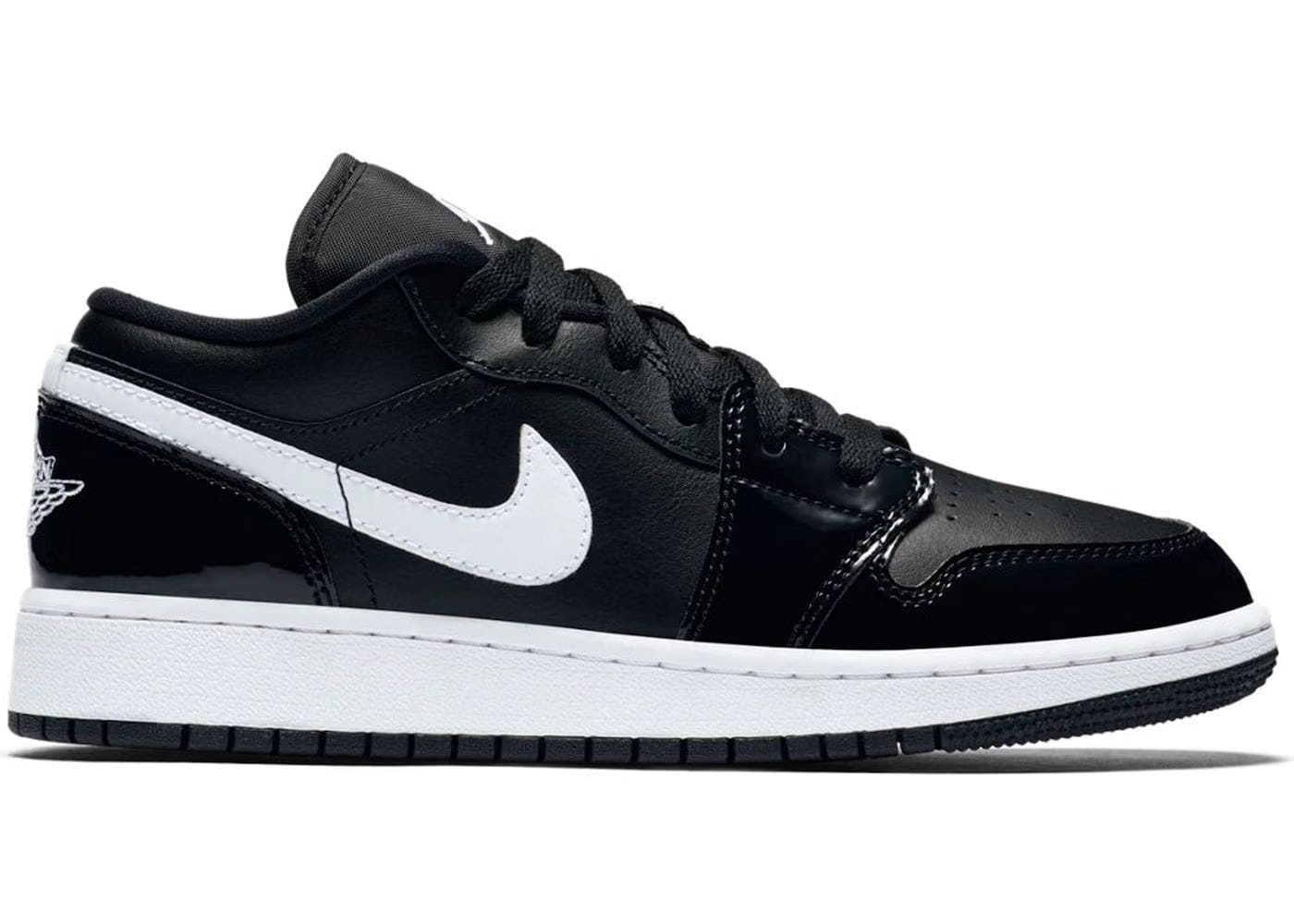 Jordan 1 Low Black Patent White Gs