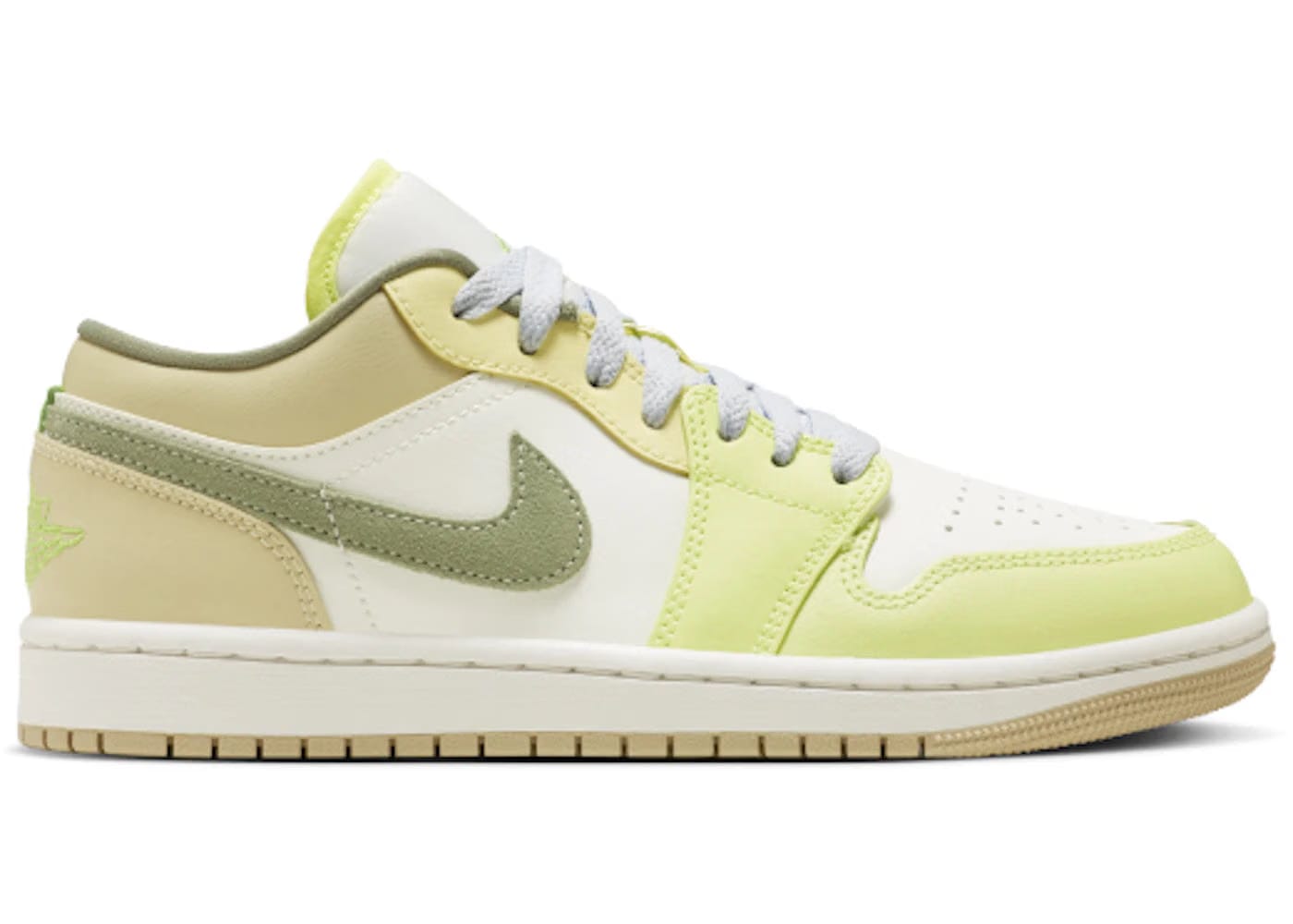 Jordan 1 Low Sail White Oil Green Womens