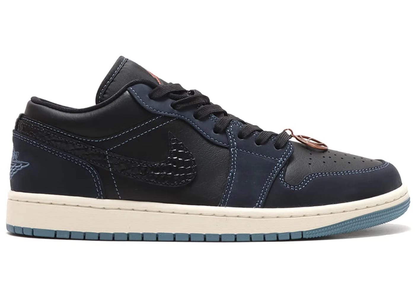 Jordan 1 Low Se Black Dark Obsidian Snakeskin Womens