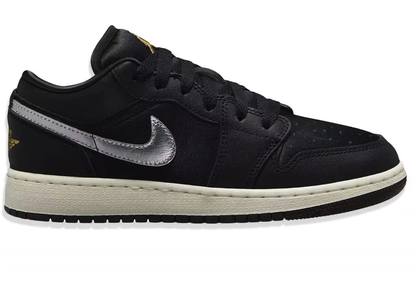 Jordan 1 Low Se Black Silver Sail Gold Gs